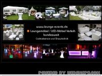 Loungembel sowie Mietmbel - White, Rattan & LED-Lounge mieten