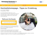 Hochzeitshomepage - Tipps zur Erstellung - Homepage kostenlos